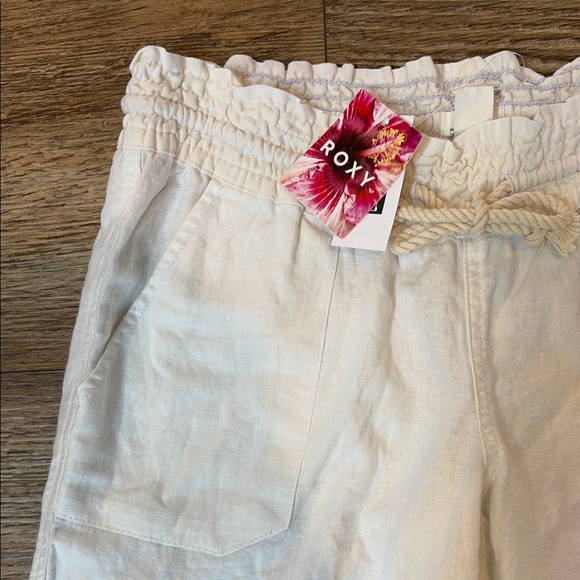 Roxy Women’s Medium Oceanside Linen Blend Pants Beach Holiday Vacation Warm Hot - Picture 2 of 15